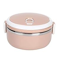 Ichiias Lunch Box Pink Portable Stainless Steel Thermal Insulated Rice Noddles Bento Box Single Layer Food Container