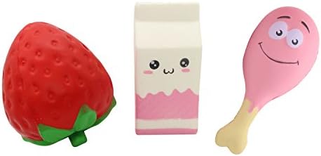Motrent 3 pcs Slow Rising Jumbo Kawaii Squishy Toy For Kids or Stress Relief