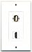 RiteAV - 1 USB A/A and 1 HDMI Port Wall Plate White