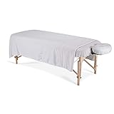 EARTHLITE Professional Flannel Massage Table Sheets Set - Durable, Soft, Luxurious Comfort, Double-Napped Top Sheet, Fitted Sheet & Crescent Cover