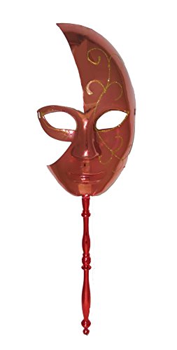 Mardi Gras Mask Elegant Masquerade Mask with Stick - 2 Pack