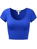 Women's Cotton Basic Scoop Neck Crop Short Sleeve