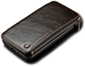 iPhone X XS Max XR 10 8 7 6 6s Plus Wallet Zipper Luxury Flip Leather Multi Card Holders Photo Frame Stand Function Slot Cover Wallet Money (Brown, iPhone Xs Max)