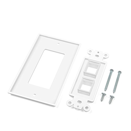 Keystone Wall Plate 2 Port Wall Panel White for Keystone Jack and