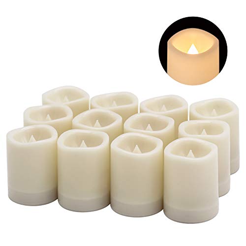 Eldnacele Flameless Votive Candles with Timer, Bulk Indoor/Outdoor Waterproof Tealight Candles