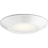 Kichler Horizon LED Downlight in White, 6.4" Flush Mount Interior Dimmable Light, 3000K, Wet Rated Integrated LED, (6.4" W x 