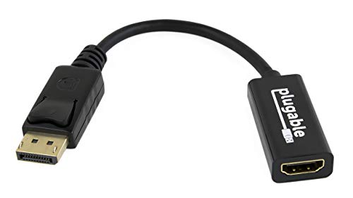 Plugable DisplayPort to HDMI Passive Adapter (Supports Windows and Linux Systems and Displays up to 4K UHD 3840x2160@30Hz)