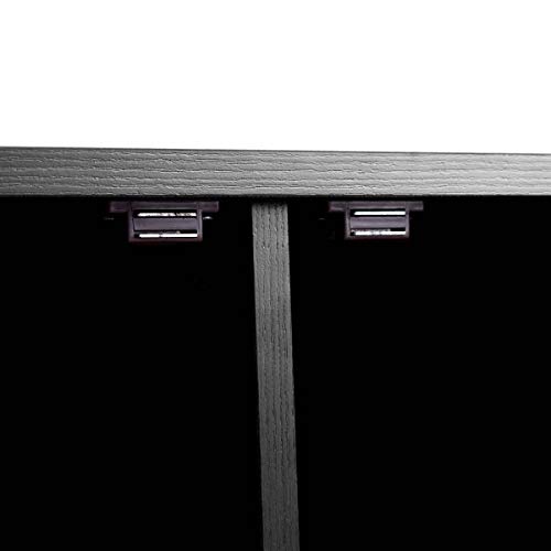 WATERJOY Wall Mounted Hanging Floating Desk Hutch Storage Cabinet Shelves Media Storage Display Hutch, Home Office Furniture, Black