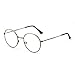 Retro Round Computer Reading Glasses Metal Circle Frame Gaming Eyeglasses Anti Blue Light Lens for Digital Screens UV400 Protection (Gunmetal/Clear)