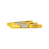 Dixon Industrial Lumber Marking Crayons, 4.5" x 1/2" Hex, Yellow, 12-Pack (49600)