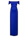 Women's Off Shoulder Short Sleeve Ruched Side Slit Bodycon Maternity Maxi Dress Royal Blue