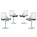 Modway Lippa Modern Dining Side Chairs With Fabric Cushion in Gray - Set of 4