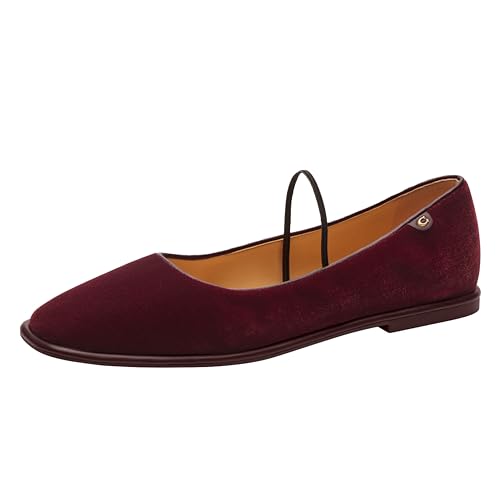 COACH Women’s Emilia Mary Jane Flat, Merlot, 11