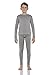 Rocky Boy's Fleece Lined Thermal Underwear 2PC Set Long John Top and Bottom (L, Grey)