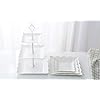 Plastic-3-Layers-Cake-Stand-Party-Tableware-Party-Food-Server-Display-Set-Dessert-Stand-Slate-Serving-Set-2-Square Plastic Cake Stand Party Tableware Party Food Server Display Set Dessert Stand Slate Serving Set (2 Square)