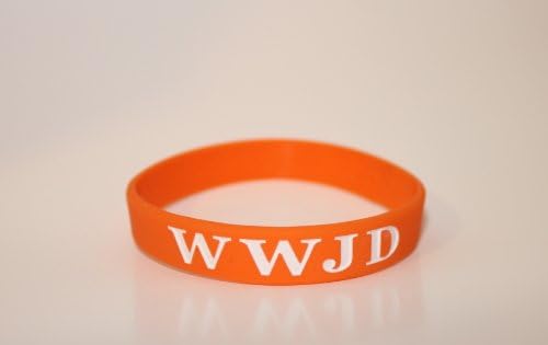 2"Orange" Silicone Wristbands/Bracelets"WWJD" (WWJD on front & back) ORIGINAL, DESIGNED BY TIFEPIPHANY