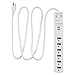 Amazon Basics Power Strip Surge Protector with 6 Outlets, 2 USB Ports, 1000 Joule Protection, 6 foot Extension Cord, Rectangle, White