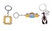A Sticker Shop Friends Key Chains (set of 3) Badge Souvenir Set Pendant (Central Perk Coffee Time Picture, Yellow Picture Frame, Lobster)