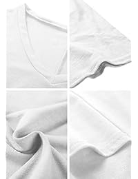 YMING Camisa de verano para mujer Mini vestido de manga corta con cuello en V Short Plus Dress