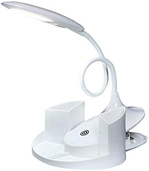LED Clip Reading Light USB Rechargeable Desk lamp stepless dimming Touch Switch Bedside Book lamp with Good Eye Protection Brightness [Energy Class A]