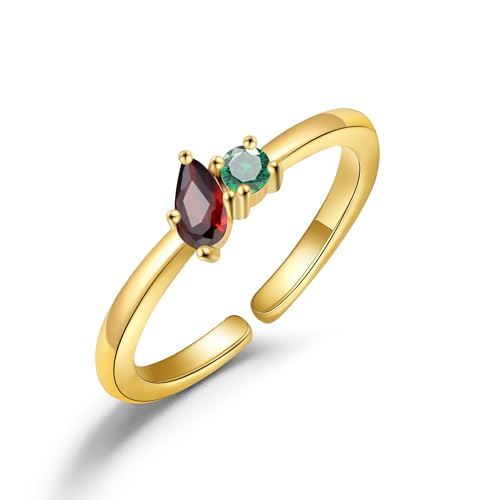 JSJOY Emerald Rings