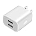 USB Wall Charger 2.1A Dual USB Charger Adapter Quick Charger for iPhone X 8/7/6 Plus SE/5S/4S,iPad, iPod, Samsung Galaxy S7/S6/S5 Edge, LG, HTC, Huawei, Moto, Kindle and More (White)