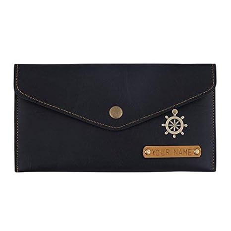 personalised leather clutch