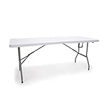 OFM Essentials Collection 6' Blow Molded Center-Folding Utiity Table, in White (ESS-5072F-WHT)