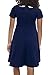 GORLYA Girl's Short Sleeve Casual Vintage Collar Fit and Flare Skater Party Dress with Pockets 4-12 Years (GOR1006,12Y,Navy)