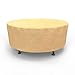 Budge P5A23SF1 All Seasons Round Patio Table Cover Lightweight, UV-Resistant, Large, Tan