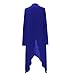 Solatin Women's Long Sleeve Forked Tail Drape Cardigan Open Front Light Weight Shirt Blue 2XL