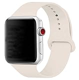 Band for Apple Watch 38mm, Guangzhi (Metal Tuck Clasp Ouside/Correct Wearing Way in 4th Image) Soft Silicone Sport Strap Band for iWatch Series 1/2 / 3, Sport, Edition,38mm,Antique White