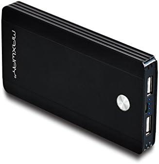 Maxway 10000mAh Aluminum Portable Charger External Battery Power Bank with 2.1a and 1a Output for iPhone, iPad, Samsung Galaxy, Note, and other Android Smart Phones and Tablets
