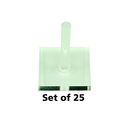 Acrylic Flight Stands, 20mm Square, 3mm Clear, 1 inch Peg (25)