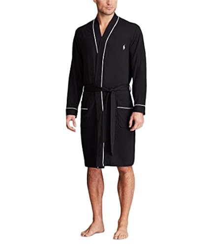 POLO RALPH LAUREN Mini Terry Kimono Robe Polo Black/White Piping/Pony  Player LG-XL in Oman Whizz Robes