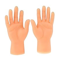 Eve.Ruan Set of 2 Finger Hands Finger Puppets - Tiny Hands Toy Hilarious Realistic Looking Soft Vinyl Finger for Costumes, Pranks and Halloween Party