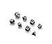 Harbor Loot Full Metal Black and Silver Polyhedral Dice Set Includes Extra D6