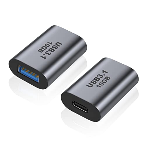 AreMe USB to USB C Adapter (2 Pack), 10Gbps USB 3.1 to TypeC Extension