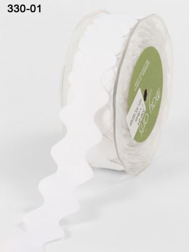 25mm White Jumbo Ric Rac Grosgrain Ribbon on 3m Length (N.B. this is a cut from a roll)