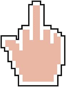 Pixelated Middle Finger Mouse Cursor Icon Vinyl Decal Sticker (12" Tall