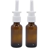 Snoot! Amber Nasal Glass Sprayer for Intranasal Insulin, Colloidal Silver and Saline Applications, 30ml (1oz) -dispenses .1 ml = 10 IU Empty 2-Pack