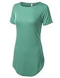 URBANCLEO Womens Side Slit Casual Beach Mini T Shirt Dress Jersey SEAFOAM SMALL