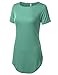 URBANCLEO Womens Side Slit Casual Beach Mini T Shirt Dress Jersey SEAFOAM SMALL