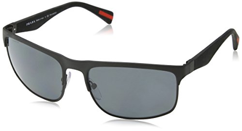 Prada RUBBERMAX PS56PS Sunglasses DG05Z1-60 - Black Rubber Frame, Polar Grey