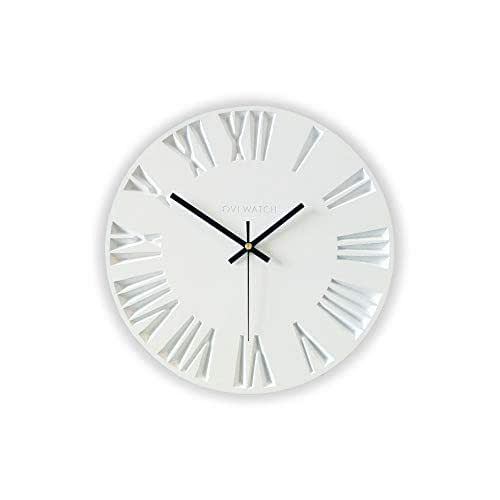 Large White Wall Clock, 19.5" W X 19.5" H Handmade