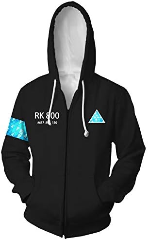 GOTEDDY Connor Kara Cosplay Hoodie Halloween Zipper Coat Sweatshirt Jacket Costume