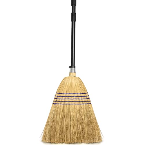 TidyBliss Corn Broom Heavy Duty for Sweeping Garden, Garage, Yard, Porch
