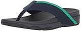 FitFlop Women's Surfa Flip-Flop, Midnight Navy/Parakeet Green, 7 M US