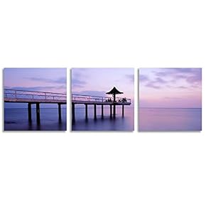 Abstract Bridges Beautiful Sunset Painting Artwork for Home...