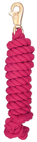 Tough 1 Braided Cotton Lead with Trigger Bull Snap, Pink, 8 1/2′